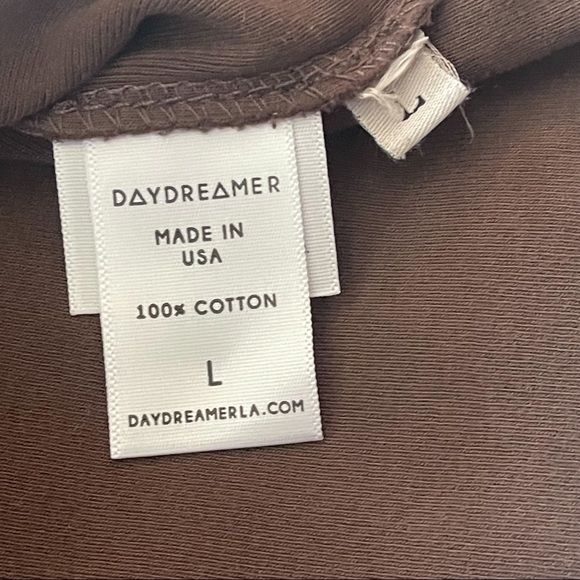 Daydreamer Brown Rolling Stones Tongue Short Sleeve Boxy Crop Tee; SZ L; NWOT - Picture 5 of 10